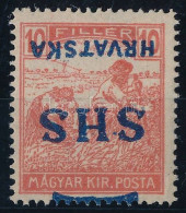 ** SHS 1918 Arató 10f Fordított Felülnyomással / Mi 70 With Inverted Overprint. Signed: Bodor. Certificate: Zrinjscak - Altri & Non Classificati