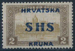 ** SHS 1918 Parlament 2K Eltérő Parlament 10K Típusú Felülnyomással / Mi 80 Overprint Variety. Signed: Bodor. Certificat - Other & Unclassified