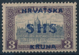 ** SHS 1918 Parlament 3K Eltérő Parlament 10K Típusú Felülnyomással / Mi 81 Overprint Variety. Signed: Bodor. Certificat - Altri & Non Classificati