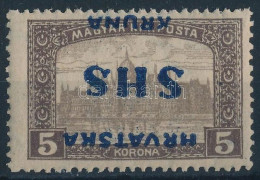 ** SHS 1918 Parlament 5K Fordított Felülnyomással / Mi 82 With Inverted Overprint. Signed: Bodor. Certificate: Zrinjscak - Other & Unclassified