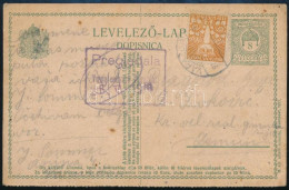 ~1919 8f Díjjegyes Kétnyelvű Levelezőlap Horvát Díjkiegészítéssel / 8f Bilingual PS-card With Croatian Additional Franki - Other & Unclassified