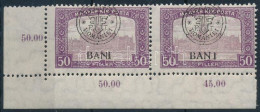 ** Kolozsvár 1919 Parlament 50f ívsarki Pár A Jobb Oldali Bélyegen "BAN I" Tévnyomat / Mi 37 I. Corner Pair With Plate V - Autres & Non Classés