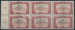 ** Kolozsvár 1919 Parlament 1K ívszéli 6-os Tömb, A Jobb Felső Bélyegen "LFU" Tévnyomat / Mi 40 I. Margin Block Of 6 Wit - Autres & Non Classés