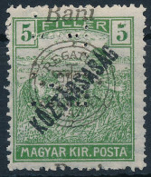 ** Nagyvárad 1919 Arató 5f N.T. (Nemes Testvérek) Céglyukasztással / Mi 28 II. With N.T. Perfin. Signed: Bodor RR! (rövi - Andere & Zonder Classificatie