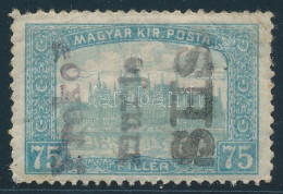 ** Lendvavásárhely 1919 Parlament 75f Magánkiadású Bélyeg / Private Stamp. Signed: Bodor (ráncok / Creases) - Autres & Non Classés