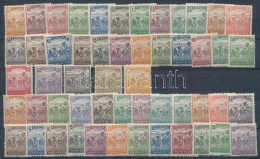 ** 1920 Arató Sor + Hármaslyukasztású Sor (20.000) / Mi 326-354 Set + Set With 3 Hole Punching - Other & Unclassified