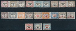 ** 1921/1924 Hivatalos Sor Hármas Lyukasztással / Official Complete Set With 3 Hole Punching (350K/350f, 2000K/250f Papí - Sonstige & Ohne Zuordnung