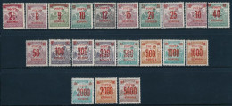 **, * 1921/1925 Kisegítő Portó Sor Hármaslyukasztással / Complete Postage Due Set With 3 Hole Punching (500K/2K Falcos / - Autres & Non Classés