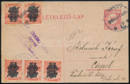 1920 10f Díjjegyes Levelezőlap 5 Db Búzakalász 10f Díjkiegészítéssel Budapestről Csepelre / 10f PS-card With Additional  - Otros & Sin Clasificación