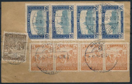 1921 Távbeszélőjegy 9 Db Bélyeggel Bérmentesítve "UJFEHÉRTÓ" / Telephone Ticket With 9 Stamps - Altri & Non Classificati