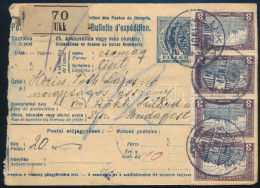1921 Csomagszállító 40K Bérmentesítéssel / Parcel Card With 40K Franking "UKK" - Altri & Non Classificati