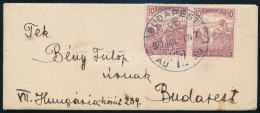 1921 Budapest Helyi Kis Méretű Levél Arató 10f Párral Bérmentesítve / Local Cover - Otros & Sin Clasificación