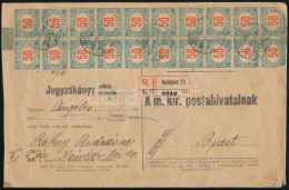 1922 Külföldről Sérülten érkezett Levelek átcsomagolására Szolgáló Ajánlott Boríték Portó 50f 20-as Tömbbel / Registered - Autres & Non Classés