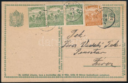 1922 4 Bélyeggel Kiegészített Díjjegyes Levelezőlap / PS-card With Additional Franking "BAKONYBÉL" - Autres & Non Classés