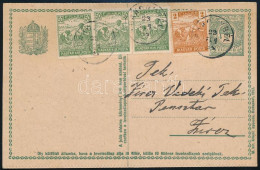 1922 4 Bélyeggel Kiegészített Díjjegyes Levelezőlap / PS-card With Additional Franking "BAKONYBÉL" - Sonstige & Ohne Zuordnung