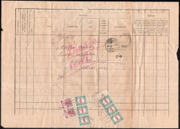 1923 Nagy Méretű Nyomtatvány Adózásról 8 Db Portó Bélyeggel Ellátva / Printed Matter With Postage Due Stamps "TAPOLCZA"  - Altri & Non Classificati