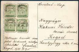 1925 Szeged Helyi Levelezőlap 800K Bérmentesítéssel / Local Postcard With 800K Franking "BÉLYEGKIÁLLÍTÁS SZEGED" - Otros & Sin Clasificación