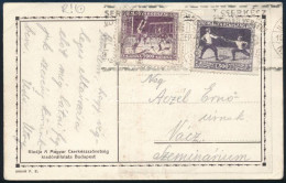 1925 Képeslap Sport Bélyegekkel és "I. CSERKÉSZ KERÜLETI VERSENY" Alkalmi Bélyegzéssel / Postcard With 2.500K Franking A - Sonstige & Ohne Zuordnung