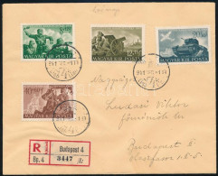 1941 Katona Sor 4 értéke Ajánlott Budapest Helyi FDC-n / Mi 682-685 On Local Registered FDC - Autres & Non Classés