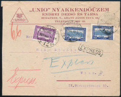 1927 Túlsúlyos Expressz Céges Levél 1,12P Bérmentesítéssel Bécsbe / Overweight Express Business Cover To Vienna - Other & Unclassified