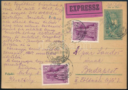 1939 Expressz Díjjegyes Levelezőlap 2 Bélyeges Kiegészítéssel / Express PS-card With 2 Stamps Franking "KESZTHELY" - Bud - Autres & Non Classés