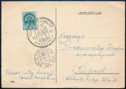 1940 Levelezőlap "SZILÁGYSOMYLÓ VISSZATÉRT" + "M.KIR. POSTA 394" - Other & Unclassified