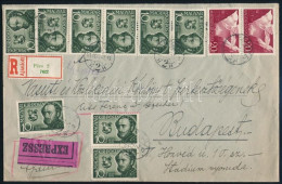 1941 Ajánlott Expressz Levél 11 Db Bélyeggel Pécsről Budapestre / Registered Express Cover With 11 Stamps - Autres & Non Classés