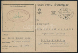 1940 Tábori Posta Levelezőlap / Field Postcard "4. LOVAS SZÁZAD" - Other & Unclassified