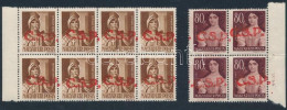 ** Rimaszombat I. 1945 Hadvezérek 4f 8-as Tömb, Nagyasszonyok 80f Négyestömb ívszéli Dátummal / Units. Signed: Bodor (12 - Andere & Zonder Classificatie