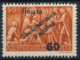 ** Ungvár II. 1945 Karácsony 60/30f. Signed: Bodor (20.000) (folt / Spot) - Andere & Zonder Classificatie