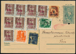 1945 (3. Díjszabás) Levelezőlap 12 Db Bélyeggel / Postcard With 12 Stamps - Sonstige & Ohne Zuordnung