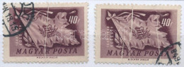 O 1948 2 Db Centenárium 40f Papírránccal / 2 X Mi 1005 With Paper Crease - Other & Unclassified