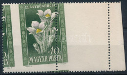 ** 1950 Virág I. 40f Látványosan Elfogazva, üres Mező? / Mi 1113 With Shifted Perforation, Blank Field? - Altri & Non Classificati