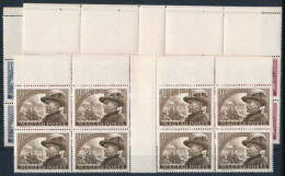 ** 1950 Bem József Sor ívközéprészes, ívszéli 8-as Tömbökben, A 60f, 1Ft Felül üres Mezőkkel / Mi 1142-1144 Gutter Block - Other & Unclassified