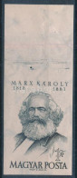 ** 1953 Karl Marx ívszéli Vágott Bélyeg / Mi 1305 Imperforate Margin Stamp - Other & Unclassified