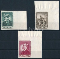 ** 1954 Lenin ívsarki / ívszéli Vágott Sor (18.000) / Mi 1351-1353 Imperforate Margin / Corner Set - Other & Unclassified