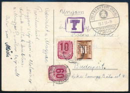 1953 Levelezőlap Frankfurtból 3 Bélyeggel Budapestre, 110f Portóval / Postcard From Frankfurt To Hungary With Posta Due  - Other & Unclassified
