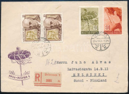 1954 Ajánlott Levél 4 Bélyeggel Helsinkibe / Registered Cover To Helsinki "DEBRECEN" - Other & Unclassified