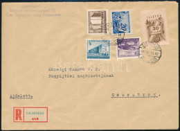 1955 Ajánlott Levél 3 Db Épületek és 2 Db Illetékbélyeggel / Registered Cover With Postal And Fiscal Stamps "ZALABAKSA"  - Other & Unclassified