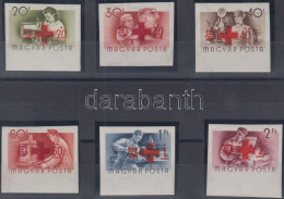 ** 1957 Vöröskereszt (IV.) ívszéli Vágott Sor (25.000) / Mi 1482-1487 Imperforate Margin Set - Autres & Non Classés