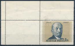 ** 1957 Nagy Októberi Szocialista Forradalom 1Ft ívsarki Bélyeg Bal Oldalt üres Mezővel / Mi 1504 Corner Stamp With Blan - Andere & Zonder Classificatie