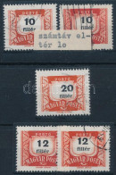 O 1958 Vörös-fekete Portó 4 Db Bélyeg Elcsúszott értékszámmal, Hibával / Postage Due Stamps With Shifted Numbers - Sonstige & Ohne Zuordnung