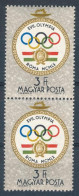 ** 1960 Olimpia 3Ft Pár "nyitott Olimpiai Karikák" Lemezhibával / Mi 1696 Pair With Plate Variety - Andere & Zonder Classificatie