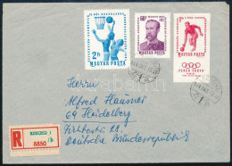 1964 Ajánlott Levél Teke EB Vágott Szelvényes Bélyeggel Szegedről Németországba / Mi 2041 Imperforate Stamp With Tab On  - Altri & Non Classificati