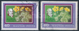 O 1971 Virág X. 40f Vörösesbarna Színeltérés + Támpéldány / Mi 2695 Reddish Brown Colour Variety - Autres & Non Classés