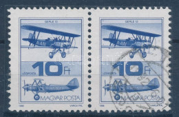 O 1988 Repüléstörténet 10Ft Pár "törött Szárny" Lemezhiba / Mi 3987 Pair With Plate Variety - Autres & Non Classés