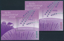 ** 2018 Az év Gyógynövénye Levendula Blokkpár Azonos Sorszámmal / Mi 412 Block Pair With Same Number - Altri & Non Classificati