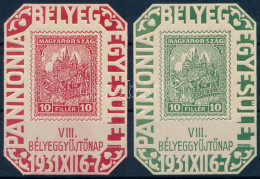 ** 1931/2a + 2b VIII. Bélyeggyűjtőnap Emlékívpár (20.000) / Souvenir Sheet Pair - Sonstige & Ohne Zuordnung