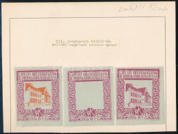 Delcampe - * 1934 Újpesti Bélyeggyűjtők III. Propaganda Kiállítás Emlékív + 2 Db Próbanyomat / Souvenir Sheet + Proofs - Other & Unclassified