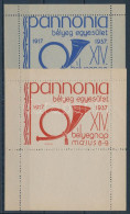 ** 1937/2ba + 2 Cb Pannónia Bélyeg Egyesület XIV. Bélyegnap Emlékív (20.000) / Souvenir Sheet Pair - Sonstige & Ohne Zuordnung